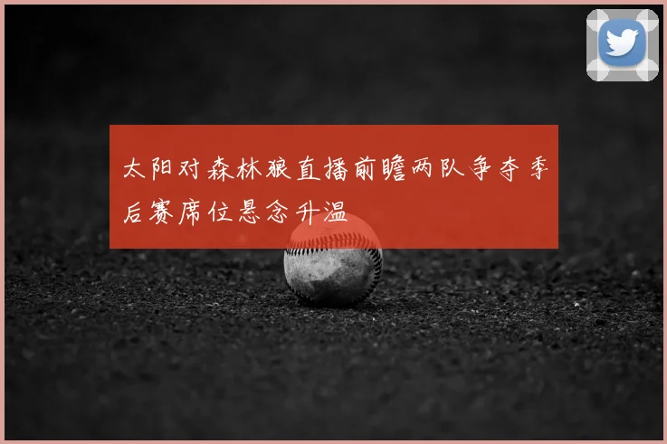 太阳对森林狼直播前瞻两队争夺季后赛席位悬念升温